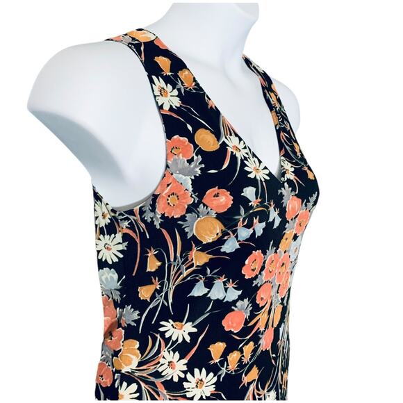 Vintage Fritzi Sleeveless Maxi Dress w/ Jacket Blouse Large 13/14 Jersey Print - Picture 8 of 14